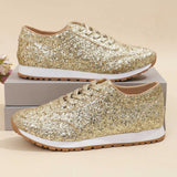Size 2025 Spring And Autumn Casual Shoes Women Flashing Slid In Front Of The Flat-Soled Sports Casual Shoes