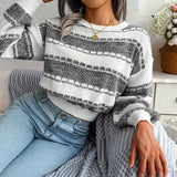 Wind Shooting 2025 Autumn And Winter Fashion Bumpy Long-Sleeved Knitted Sweater Women's