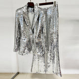 Spring And Summer New Star Fashion A Buckle Mesh Lintel Suit Trousers Set Two