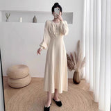 And Winter Goddess Fan Sweater Dress 2025 New Female Waist Thin French Style Knitted Dress Dress Dress Dress