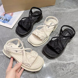 Sandals Women 2025 Summer New Korean Version Of Thick Soles To Increase The Breathable Sandals Are Not Tired Roman