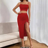 Fashion Sexy Hottie Umbilly Corset Body Slings Open Skirt Dress Suit
