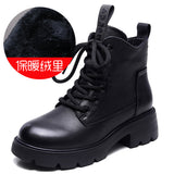 Layer Of Kraft Rubber Foam Bottom Single And Velvet Inner Leather Martin Boots Woman With Height 4.5