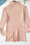 2023 Basic Turtleneck Women Sweaters Autumn Winter Warm Pullover Slim Tops Ribbed Knitted Sweater Jumper Soft Pull