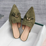Bottom Half Slippers Women's Spring And Autumn New Pointed Esopapers Design Muller Shoes Single Shoes 41-43