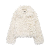 Winter New Temperament Simple Collar Long-Sleeved Artificial Fur Warm Coat