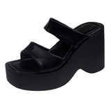 And Loose Cake Thick Bottom Slippers Women Summer Wear High And Cool Drag 2025 New Word Slippers