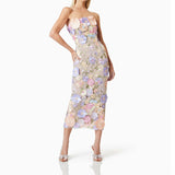 2025 New Fashion Heavy Industry Mesh Embroidery Splicing Design Sense Slimming Long Bag Hip Dress Women's