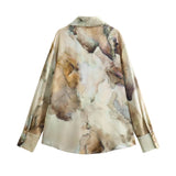 Spring Tie-Dyed Satin Texture Shirt 6962025 Skirt