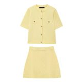 Women's Short-Sleeved Knitted Knitted Knitted