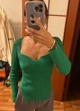 Zingj New Autumn And Winter Elastic Open Shoulder Base Knit-Outfit
