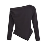 New Asymmetrical Elastic Repair Fashion Blouse