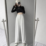 Zingj Autumn Dress New High Waist Loose Hanging Feeling Straight Pants Show Thin Pants Drop Feeling Suit Pants Ins Floor Pants