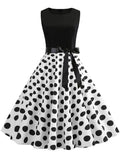 Women Summer Casual Polka Dot Elegant Retro Vintage 50s 60s Robe Femme Rockabilly Pin Up Party Dresses