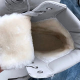 Winter Ankle Snow Boots For Women Female Warm Fur White Boots Lace Up Bota Feminina Shoes For Women Botas
