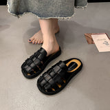 Soft French Gentle Breathable Sandals Women In Summer Wearing Thick Bottom Beach Bag Head