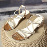 Sandals In The Summer Of 2025 British Fashion With New Square Head Drill With Thick High Heels Women's