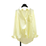 Thin Long-Sleeved Shirt Women 2025 New Temperament Casual Design Feel Cardigan Shirt Women