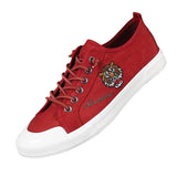 Canvas Shoes Men's Umbrella Cloth Ice Silk Breathable Cloth Shoes Low Help With Soft Embroidery Trend Casual Board Shoes