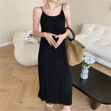 Zingj Halter Dress Summer 2023 New Long Temperament Loose Inside The Pleated
