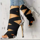 Women's High Heel 2025 New Fashion Fine Sexy Fish Mouth Sandals Fashion Fine Heel Tight
