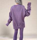 Autumn And Winter Women's Leisure Loose Long-Sleeved Collar Open Fork Tight Trouser Trouser