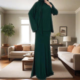 2025 New Middle East Wearing Women's Long-Sleeved Skirt Dress Fashion