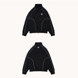 And Winter Broken Planet Sports Windbreaker Set Fashion Zipper Solid Color Coat Street