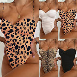 Zingj Hot Style Female One-Piece Swimsuit Leopard Print Integrated