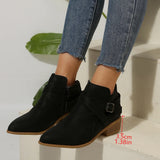 Autumn And Winter New Large-Size Tip Side Zipper Fashion Comfortable Short Boots Women