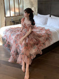 Lace Evening Maxi Dresses for Women Party Elegant Caual Beach French Design Floral Bodycon Midi Dress Korean Summer