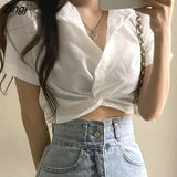 Women Turn-down Collar Casual Tender Ladies Female Elegant Girls Student Streetwear Fashion Ulzzang Stylish Blusas