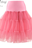 Skirts Womens Fashion High Waist Pleated Tutu Retro Vintage Petticoat Crinoline Underskirt Faldas