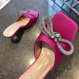 And Slippers Women Wearing A Word Bow Cold Drag Woman's Toe Slippers