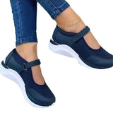 Summer Round Head Knitted Magic Thick-Soled Single-Shoe Women's Large-Size Grid Casual Women's