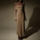 Women's New Luxury Out-Shoulder Long-Sleeved Body Drilled Noble
