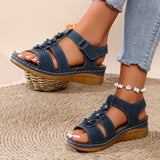 2025 Summer Anti-Slip Sandals Women's Line Glued Slopes And Flower