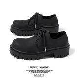 Zingj Shoes Men Summer Big Head Business Dress Groom Wedding Shoes Hong Kong Wind Students Low Help Martin Boots