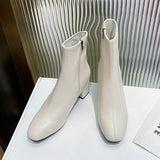 Version Of The British Wind Plus Short Sleeker Boots Woman's Head Thick And Side Zipper Round Head Martin Boots