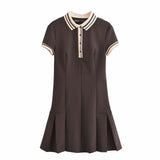 2025 New Women's Retro Body-Creats Bumping Color Ribs Wide Folding