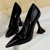 Shoes 2022 New Woman Pumps Sexy Party Shoes Patent Leather Women Heels Ladies Shoes Pointed Toe Women High Heels 9.5