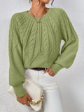 2025 New Solid Color Collar Long-Sleeved Jersey Elegant Loose Sweater