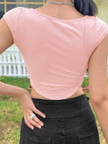 Irregular Buttoned Rib Crop Top- Outfit