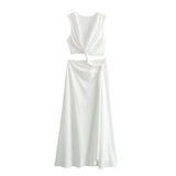 New Women's Fashion V-Neck Sexy Hollow Body-Body Ass Evening Dress