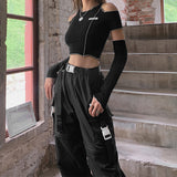 Women's Clothing 2020 Autumn And Winter New Fashion Sticker To Dress Round Neck Shoulder Short T-Shirt