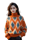 Goods Heavy Industry Orange Turtleneck Sweater In Autumn And Winter Wearing Bursts Of Color Knitted Knitted Shirt Exquisite