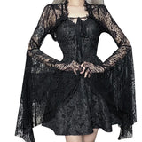 Temperament Dark Jacket Female Sexy Thin Cos Horn Sleeve Lace