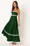 Zingj Summer New Solid Color Lace Stitching With Elegant Strapless Oversized Hem