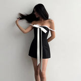 Zingj Summer New Women's French Pure Desire Sexy One-Word Shoulder Lace Stitching Strapless
