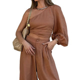 2025 Spring And Autumn New Women Fashion Temperament Solid Color Diagonal Collar Jacket Waist Two